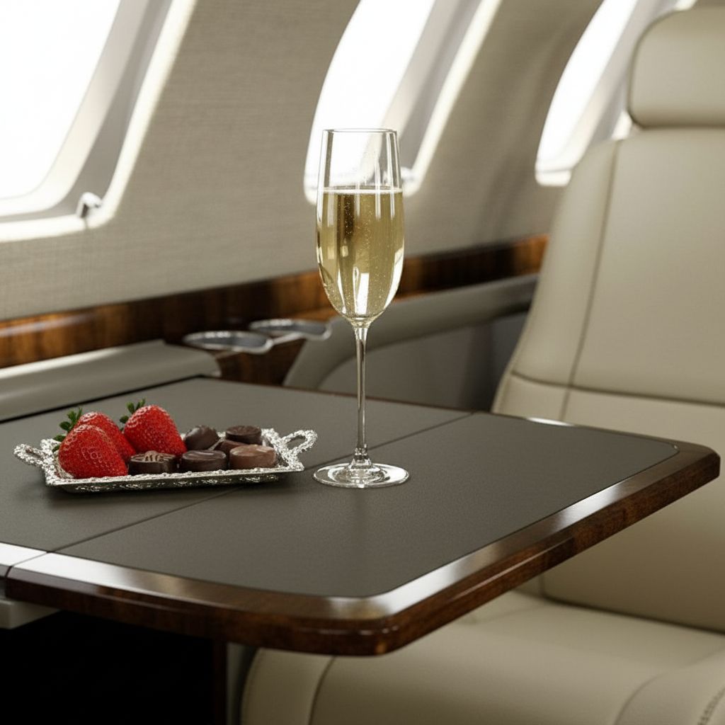 Inflight refreshment service aboard a Coastal Connections charter