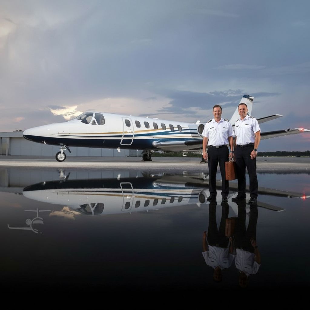 Coastal Connections pilots beside the Cessna Citation V Ultra N51ND